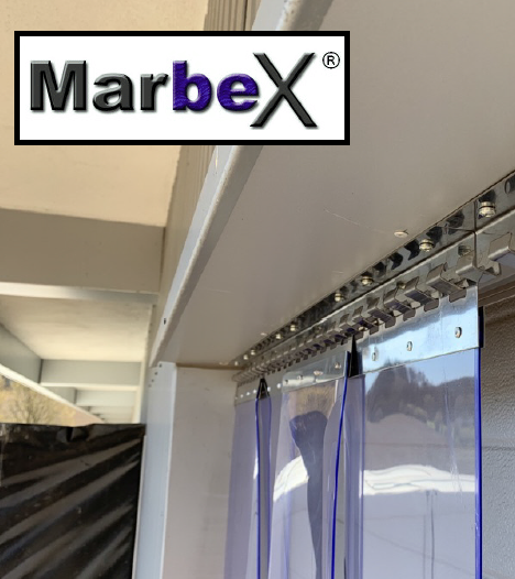 PVC Streifenvorhang transparent universall Aufhangsystem für Wand und Decke